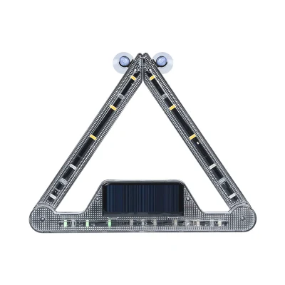 Sécurité routière 18 pièces éclairage de signalisation d'urgence à LED lumineuse avec conception pliante télécommande balise solaire rechargeable lampe stroboscopique Triangle voyant d'avertissement