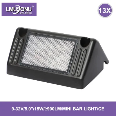 Lmusonu 5,0 pouces 15W voiture camion mini barre lumineuse LED incurvée 9