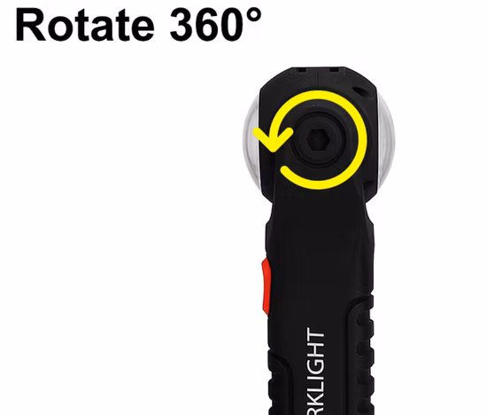 Lampe de travail de recharge mécanique COB 1000lm pour barbecue de réparation de voiture avec pince