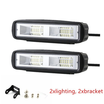 Mini barre lumineuse de travail LED 6.3 pouces, 60W, rangée de Signal pour camions tout-terrain 4WD 4X4, phare antibrouillard de conduite, faisceau d'inondation, 12V 14V